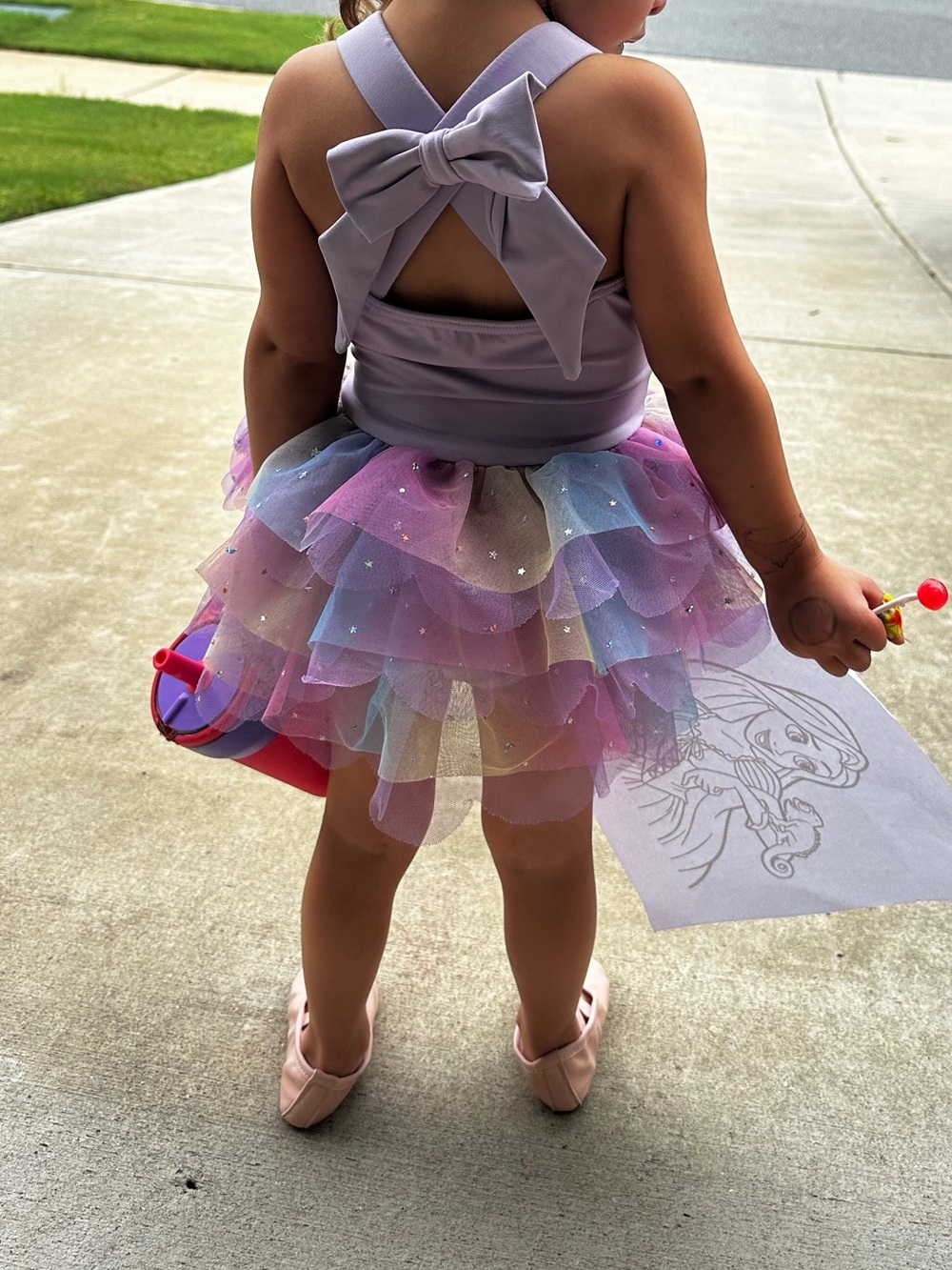 Kids Lavender Tutu Dance Ballet Dress - Pastel Rainbow Skirt